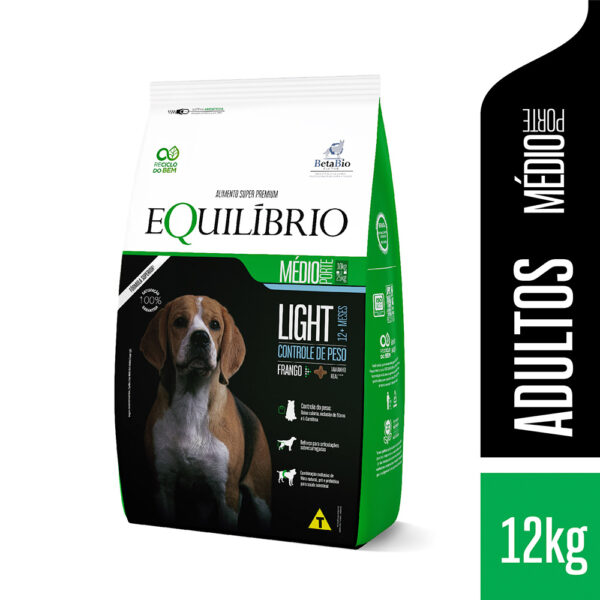 Ração Equilibrio Light raças médias sabor frango